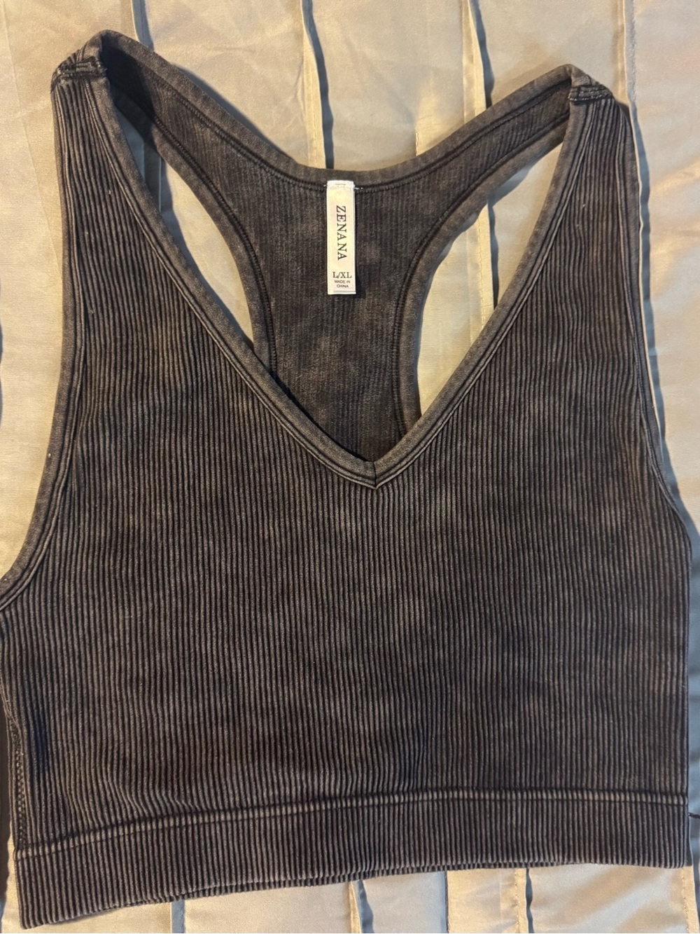 Zenana Outfitters Ribbed Tank Top - Charcoal